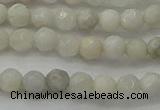 CAG8513 15.5 inches 4mm faceted round grey agate beads wholesale