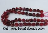 CAG8552 12*14mm - 14*15mm faceted nuggets dragon veins agate beads