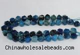 CAG8554 12*14mm - 14*15mm faceted nuggets dragon veins agate beads