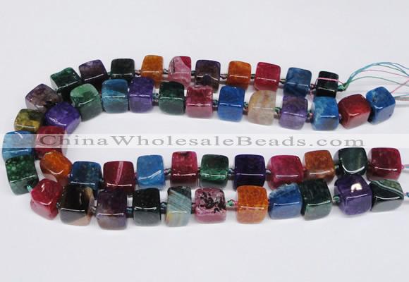 CAG8558 15.5 inches 12*14mm - 14*15mm nuggets dragon veins agate beads