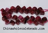 CAG8574 15.5 inches 15*16mm - 17*18mm cube dragon veins agate beads