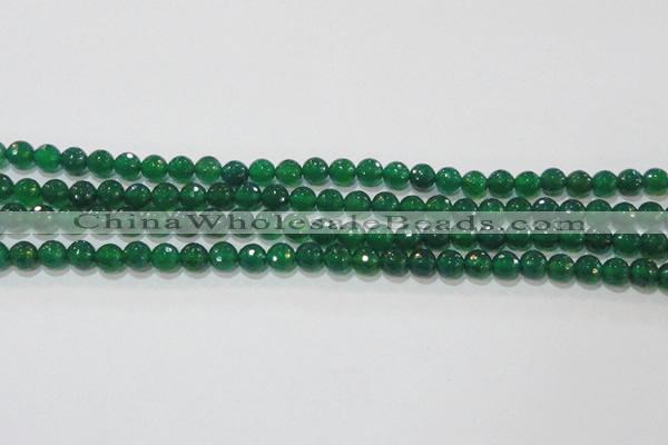 CAG8583 15.5 inches 8mm faceted round green agate gemstone beads