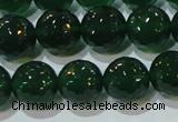CAG8585 15.5 inches 14mm faceted round green agate gemstone beads