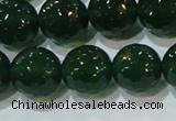 CAG8586 15.5 inches 16mm faceted round green agate gemstone beads