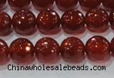 CAG8592 15.5 inches 10mm faceted round red agate gemstone beads