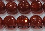 CAG8595 15.5 inches 16mm faceted round red agate gemstone beads