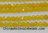 CAG8600 15.5 inches 4mm faceted round yellow agate gemstone beads