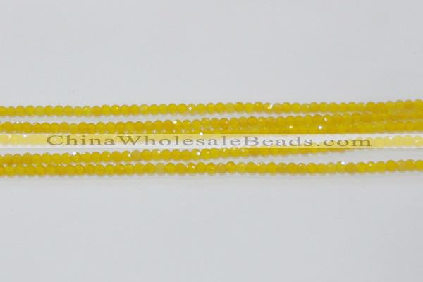 CAG8600 15.5 inches 4mm faceted round yellow agate gemstone beads