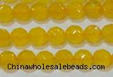 CAG8602 15.5 inches 8mm faceted round yellow agate gemstone beads