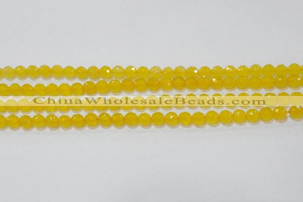 CAG8602 15.5 inches 8mm faceted round yellow agate gemstone beads