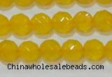 CAG8603 15.5 inches 10mm faceted round yellow agate gemstone beads