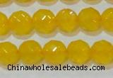 CAG8604 15.5 inches 12mm faceted round yellow agate gemstone beads