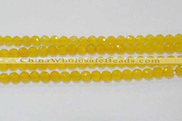 CAG8604 15.5 inches 12mm faceted round yellow agate gemstone beads