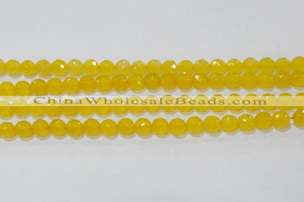 CAG8604 15.5 inches 12mm faceted round yellow agate gemstone beads