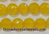 CAG8605 15.5 inches 14mm faceted round yellow agate gemstone beads