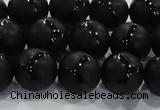 CAG8682 15.5 inches 10mm round matte tibetan agate gemstone beads