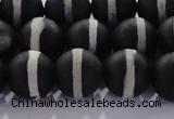 CAG8692 15.5 inches 10mm round matte tibetan agate gemstone beads