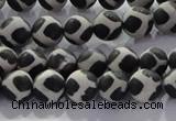 CAG8695 15.5 inches 6mm round matte tibetan agate gemstone beads
