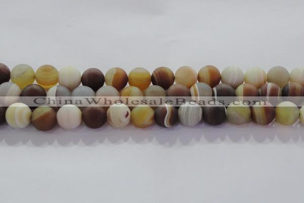 CAG8728 15.5 inches 12mm round matte madagascar agate beads