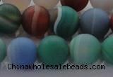 CAG8733 15.5 inches 12mm round matte madagascar agate beads