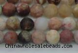 CAG8746 15.5 inches 6mm round matte rainbow agate beads