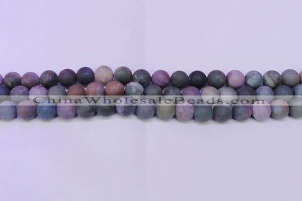 CAG8863 15.5 inches 10mm round matte india agate beads