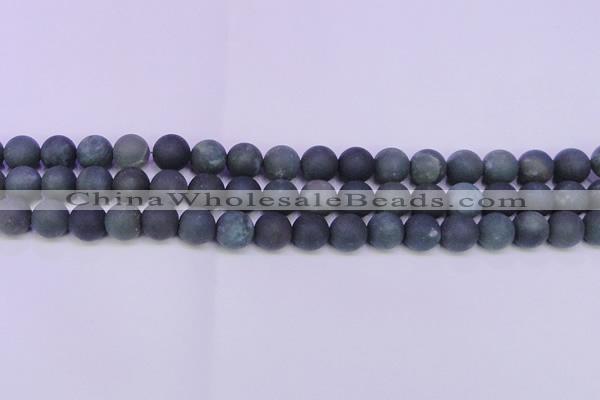 CAG8884 15.5 inches 12mm round matte moss agate beads