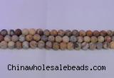 CAG8890 15.5 inches 4mm round matte crazy lace agate beads