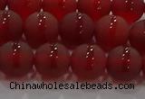 CAG8902 15.5 inches 8mm round matte red agate beads wholesale