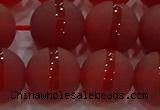 CAG8904 15.5 inches 12mm round matte red agate beads wholesale