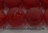 CAG8910 15.5 inches 12mm round matte red agate beads wholesale