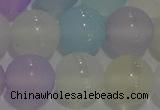 CAG8932 15.5 inches 8mm round matte colorful agate beads wholesale