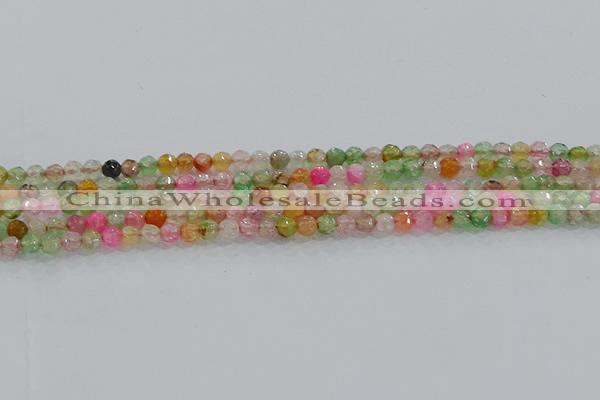 CAG8938 15.5 inches 4mm faceted round fire crackle agate beads