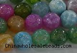 CAG8957 15.5 inches 10mm faceted round fire crackle agate beads