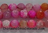 CAG8962 15.5 inches 4mm faceted round fire crackle agate beads