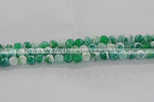 CAG9007 15.5 inches 6mm faceted round fire crackle agate beads