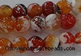 CAG9015 15.5 inches 8mm faceted round fire crackle agate beads