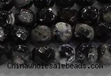 CAG9029 15.5 inches 6mm faceted round fire crackle agate beads