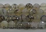 CAG9035 15.5 inches 6mm faceted round dragon veins agate beads