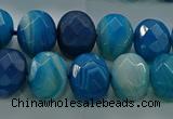 CAG9045 15.5 inches 12*16mm faceted oval line agate beads