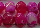 CAG9056 15.5 inches 15*20mm faceted oval line agate beads