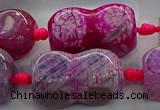 CAG9069 15.5 inches 16*30mm peanut-shaped fire crackle agate beads