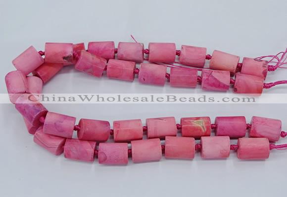 CAG9078 15.5 inches 15*17mm - 15*20mm tube dragon veins agate beads