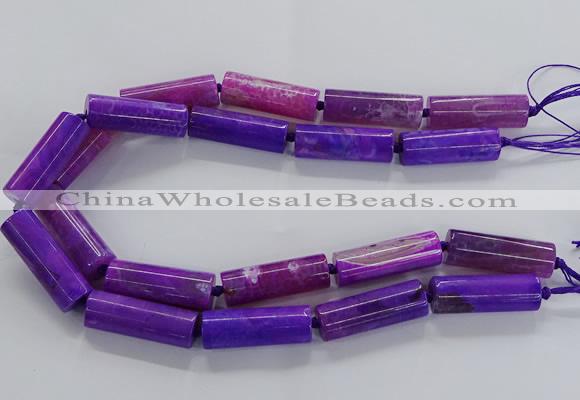 CAG9086 15.5 inches 12*46mm - 13*48mm tube dragon veins agate beads