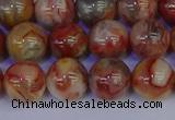 CAG9103 15.5 inches 10mm round red crazy lace agate beads