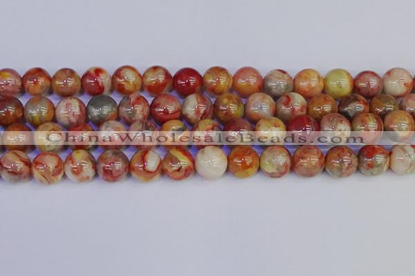 CAG9105 15.5 inches 14mm round red crazy lace agate beads