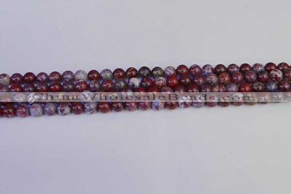 CAG9121 15.5 inches 6mm round red lightning agate beads