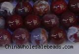 CAG9123 15.5 inches 10mm round red lightning agate beads