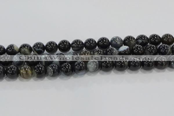 CAG9189 15.5 inches 14mm round line agate beads wholesale