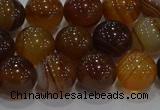CAG9195 15.5 inches 10mm round line agate gemstone beads